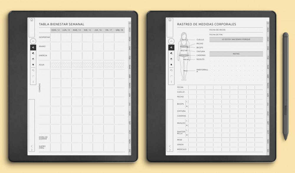 Planificadores de Fitness y Salud para Kindle Scribe