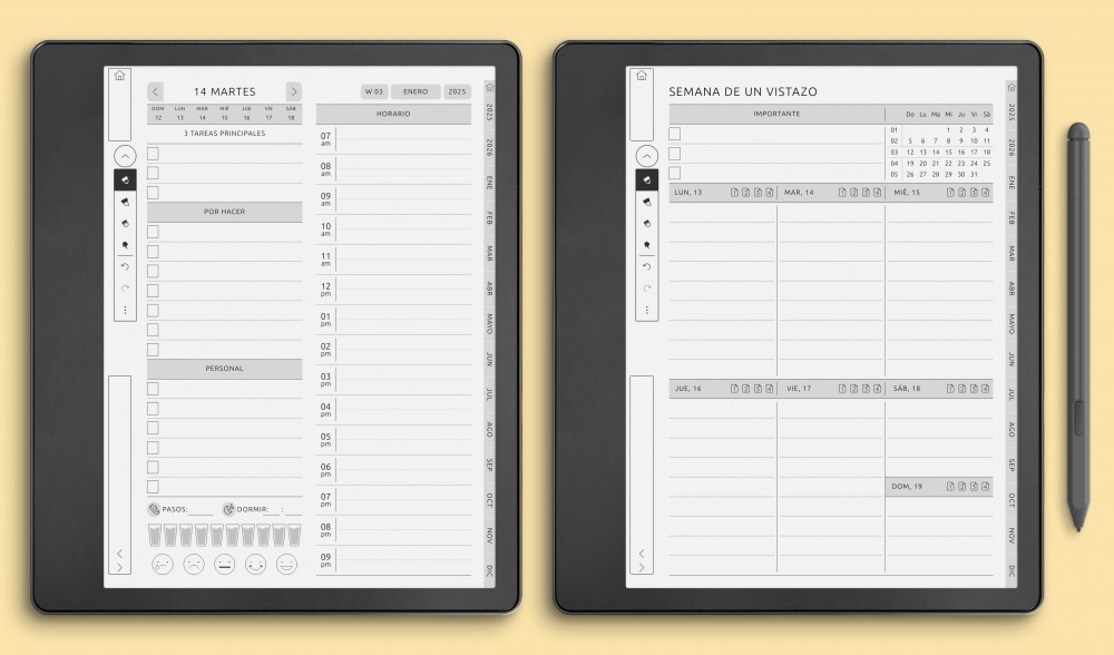 Planificadores para Kindle Scribe