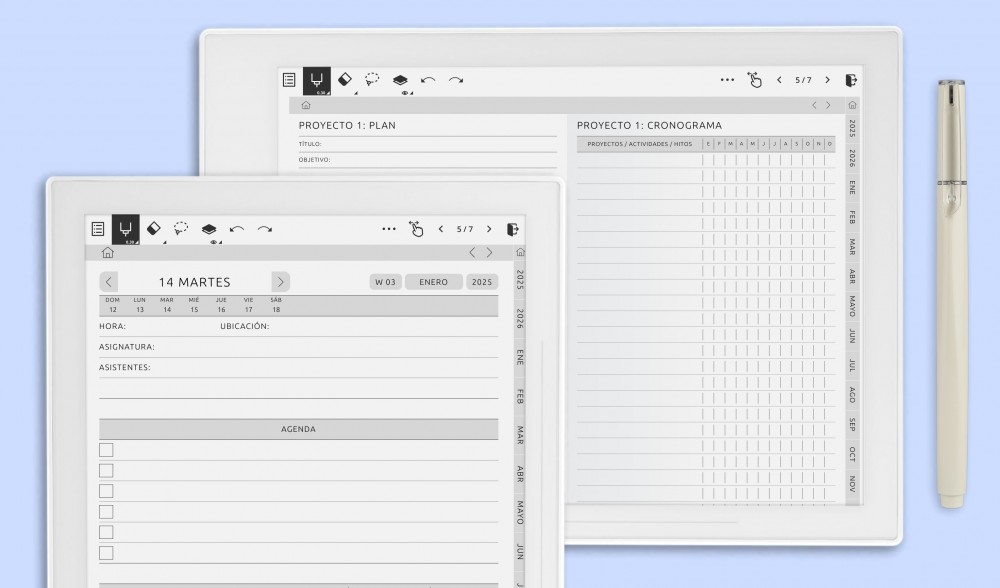 Planificadores de Trabajo y Negocios para Supernote