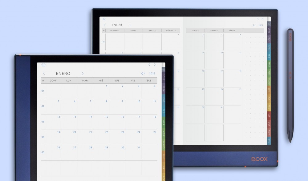 Planificadores Mensuales para BOOX Note