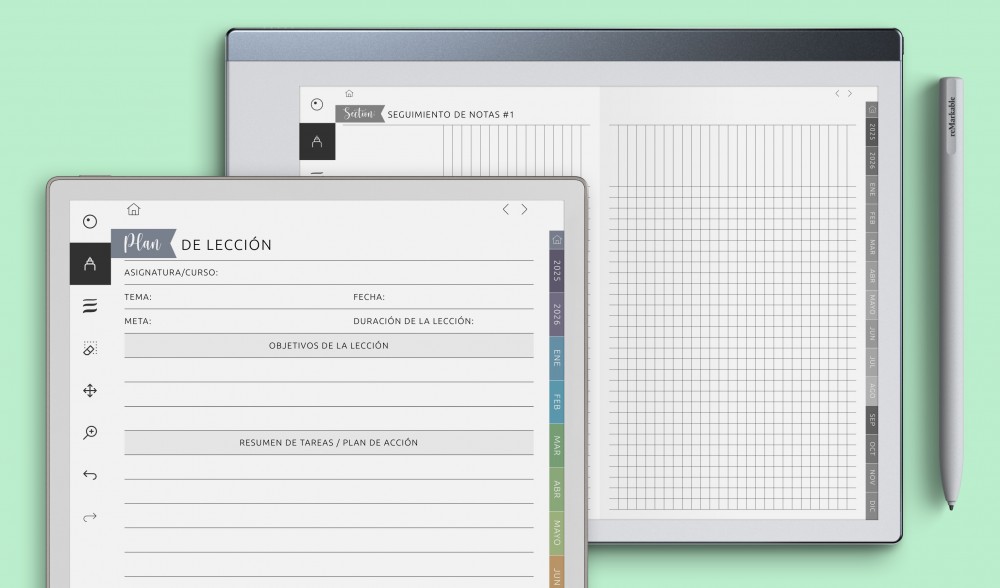 Planificadores para Profesores en reMarkable