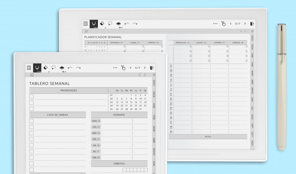 Planificadores Semanales para Supernote