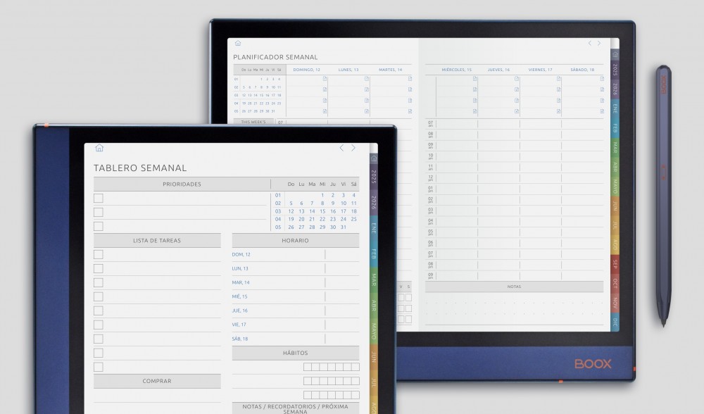 Planificadores Semanales para BOOX Note
