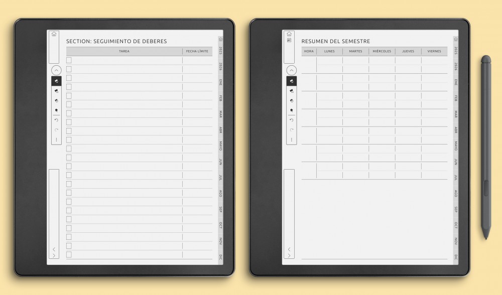 Planificadores Estudiantiles para Kindle Scribe