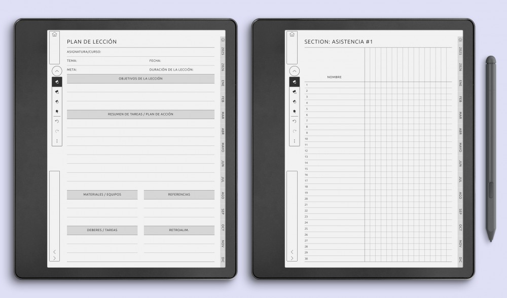 Planificadores del Profesorado para Kindle Scribe
