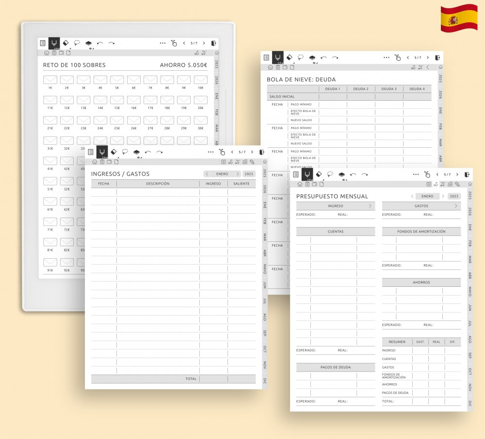 Domine su dinero for Supernote Planner Domine su dinero Template for Supernote