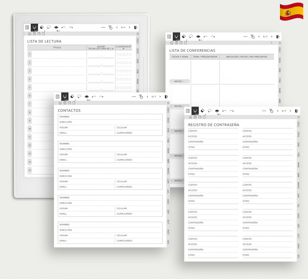 Acceda a recursos esenciales for Supernote Planner Acceda a recursos esenciales Template for Supernote