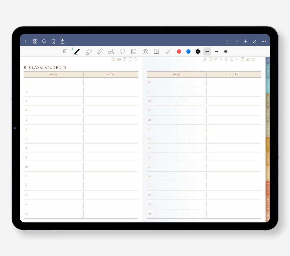 🎯 Manage Up to 10 Classes with Ease Template for Digital Planner 🎯 Manage Up to 10 Classes with Ease for Digital Planner