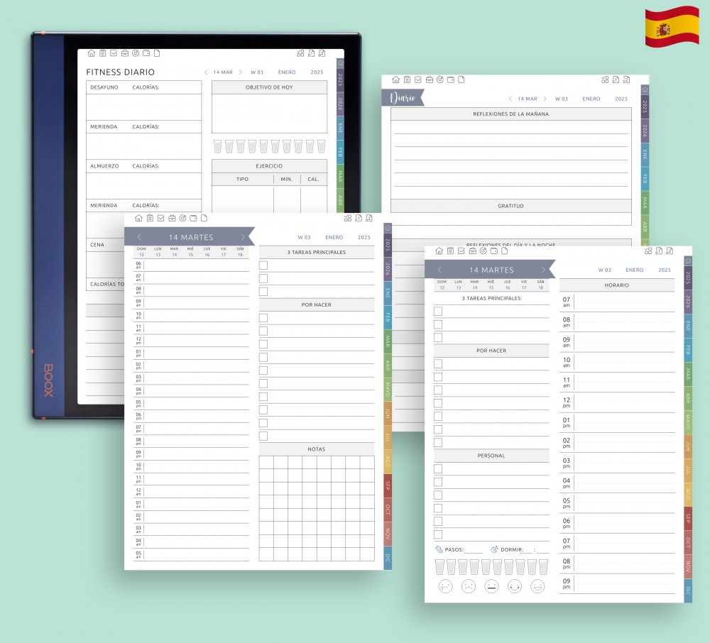 Páginas diarias para mayor claridad (si las necesita) for Boox Note Planner Páginas diarias para mayor claridad (si las necesita) Template for Boox Note