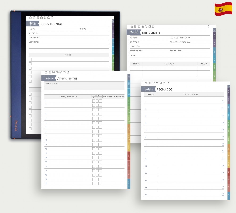 Secciones personalizadas – Su planificador, a su manera for Boox Note Planner Secciones personalizadas – Su planificador, a su manera Template for Boox Note