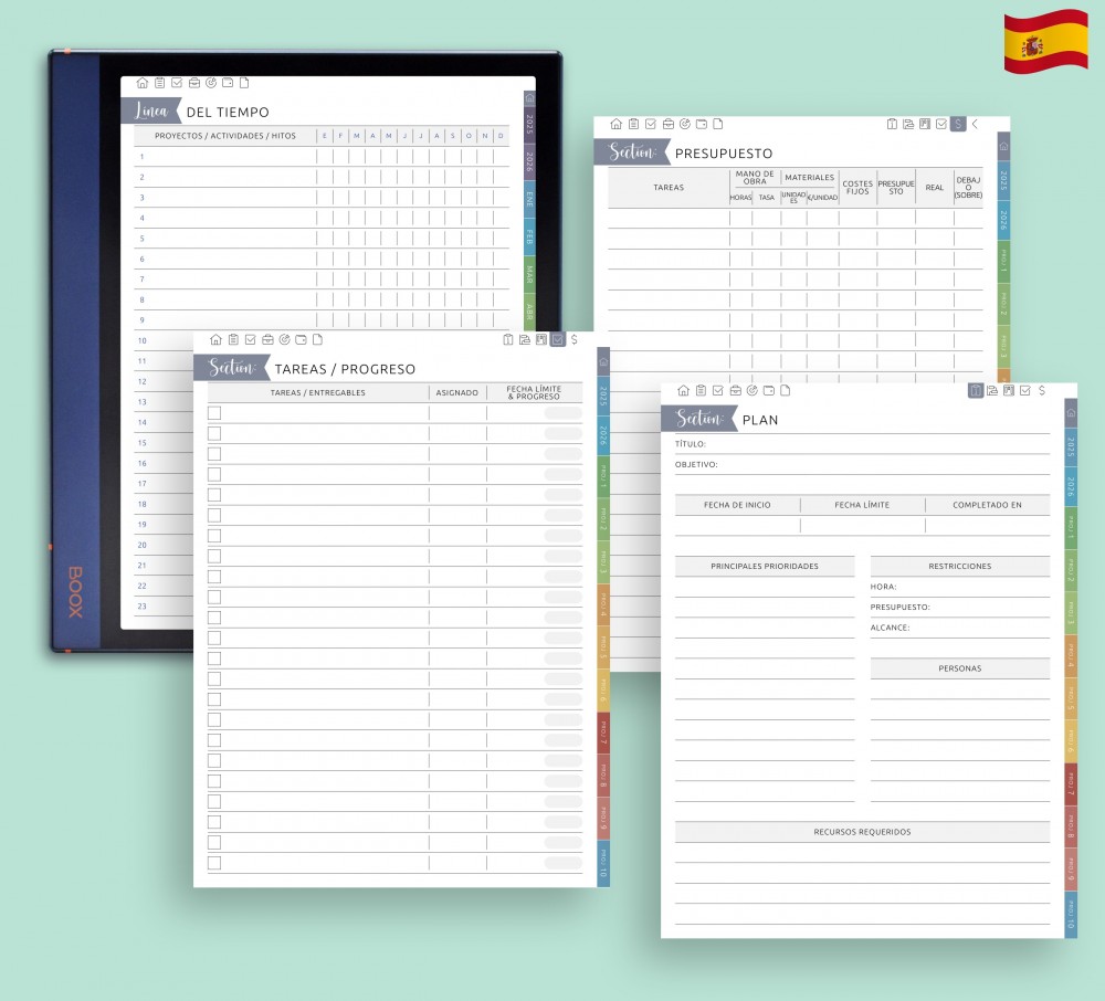 Planificación de proyectos: mantenga el rumbo de principio a fin for Boox Note Planner Planificación de proyectos: mantenga el rumbo de principio a fin Template for Boox Note