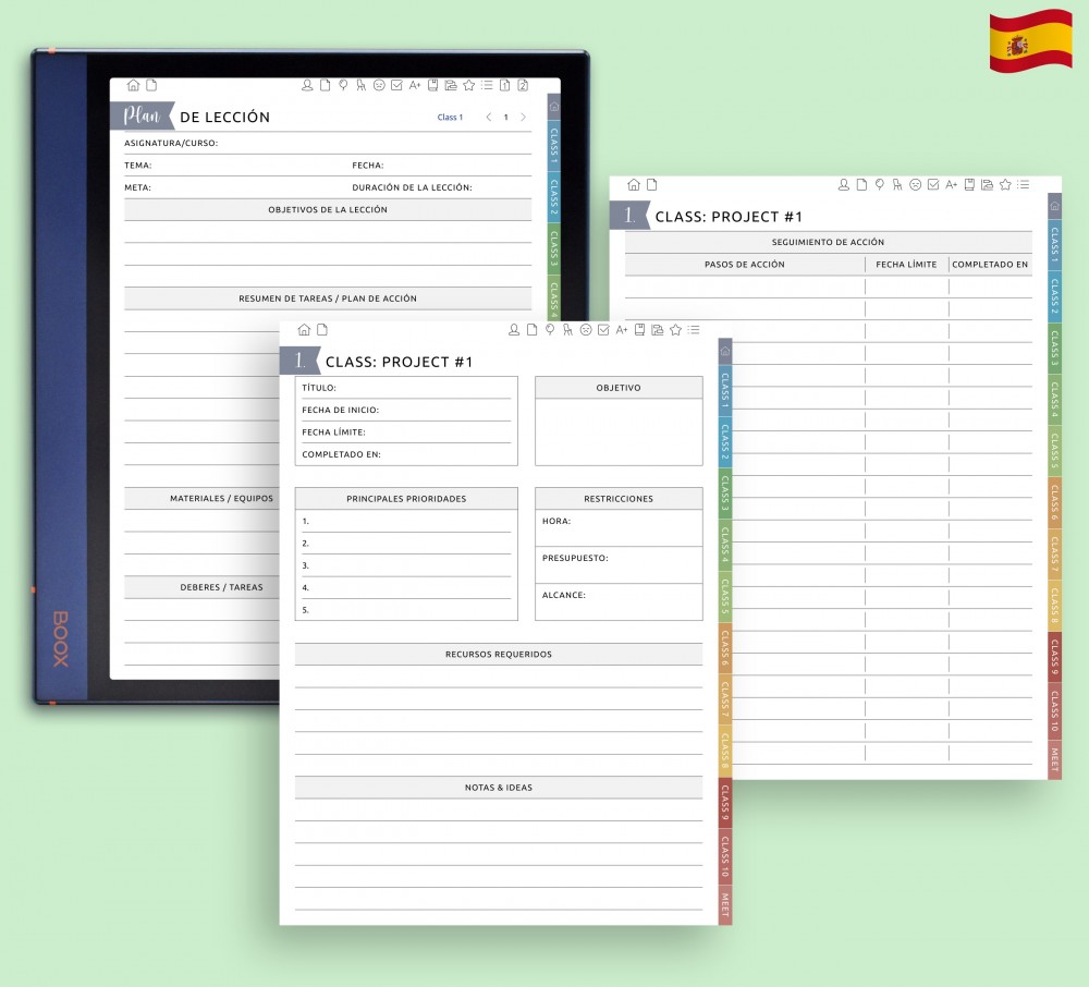🗂️ Planifica tus metas y construye lecciones en torno a ellas Template for Boox Note