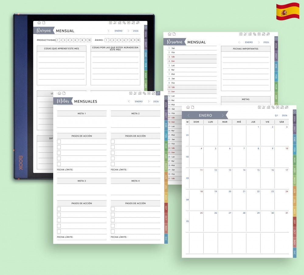 📅 Avanza mes a mes Template for Boox Note