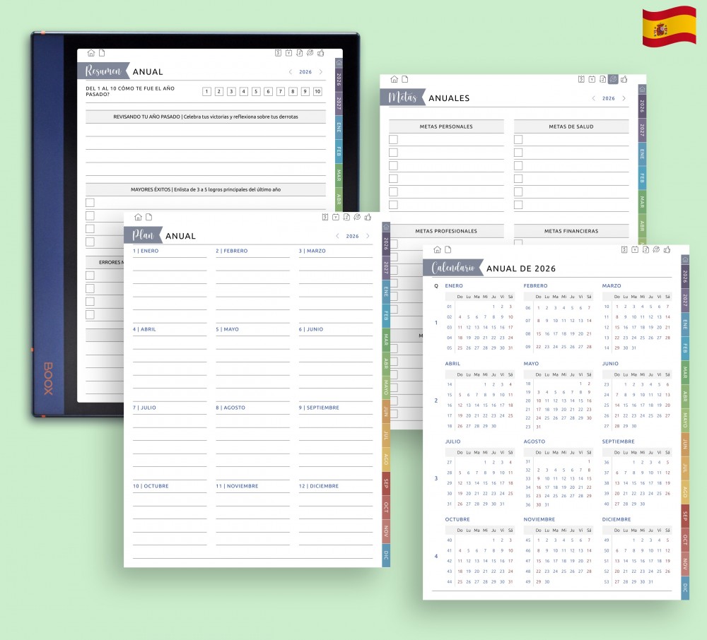 📆 Planifica tu año con propósito Template for Boox Note