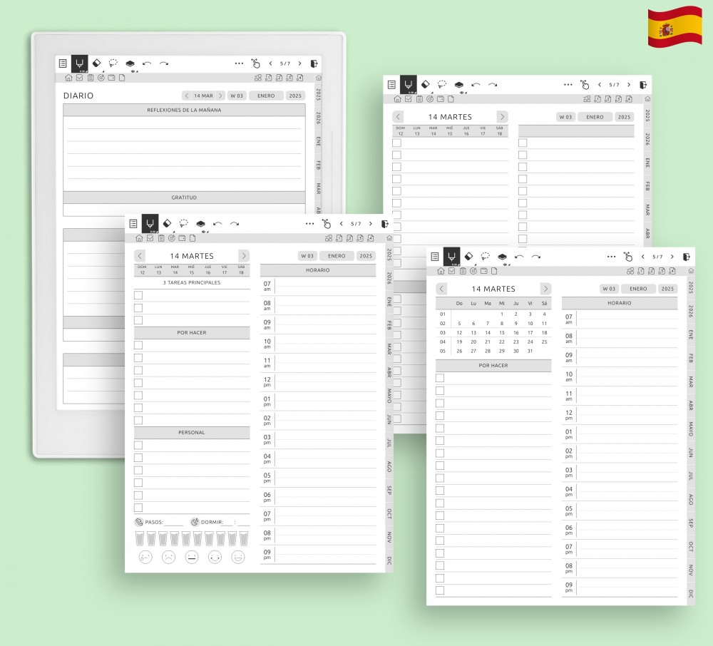 Libere su productividad diaria for Supernote Planner Libere su productividad diaria Template for Supernote