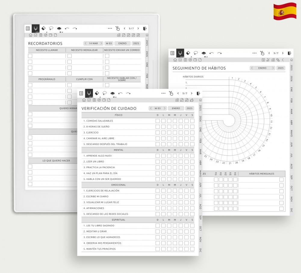 Aumente su productividad con rastreadores y recordatorios for Supernote Planner Aumente su productividad con rastreadores y recordatorios Template for Supernote
