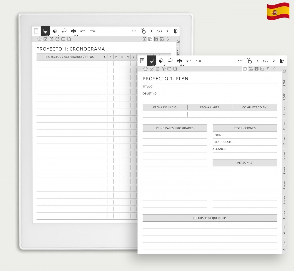 Gestión de proyectos sin esfuerzo: Tome el control de sus tareas con nuestro planificador for Supernote Planner Gestión de proyectos sin esfuerzo: Tome el control de sus tareas con nuestro planificador Template for Supernote