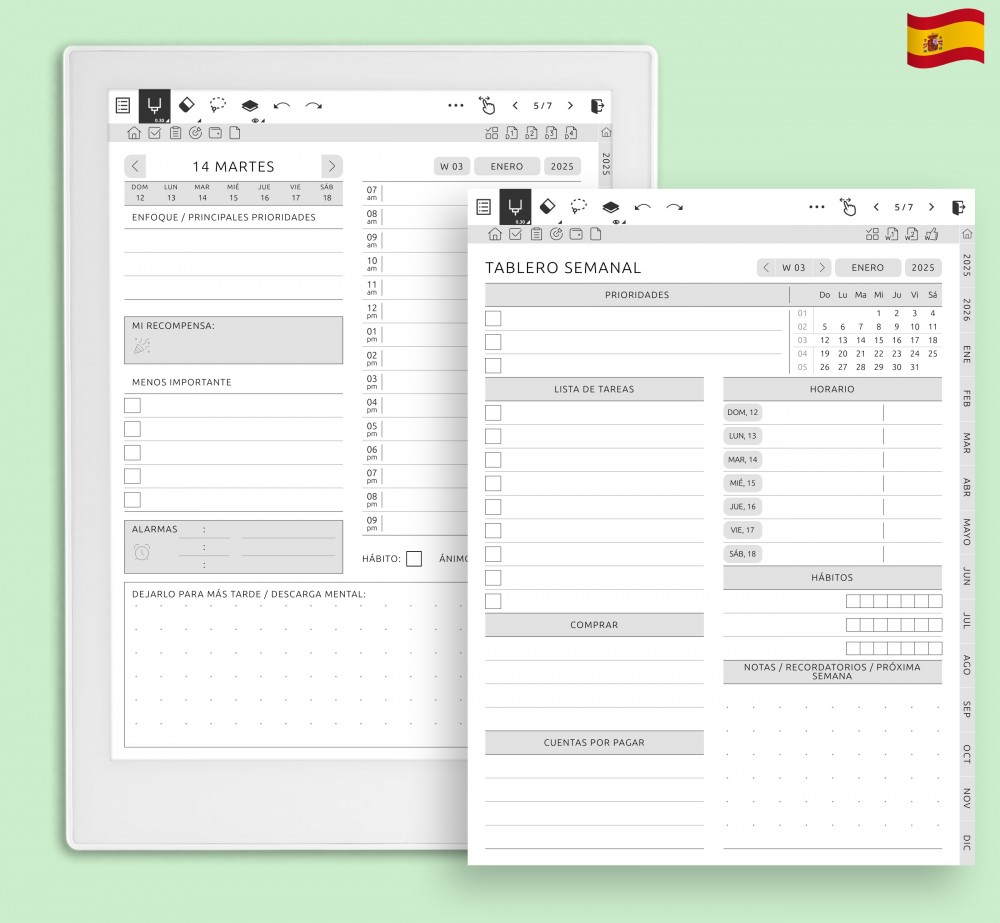 Cree su agenda perfecta: Plantillas personalizables para su estilo de vida for Supernote Planner Cree su agenda perfecta: Plantillas personalizables para su estilo de vida Template for Supernote