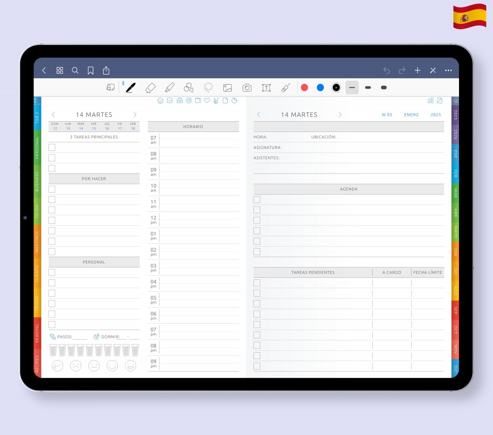 Domina tu jornada Template for Digital Planner Domina tu jornada for Digital Planner