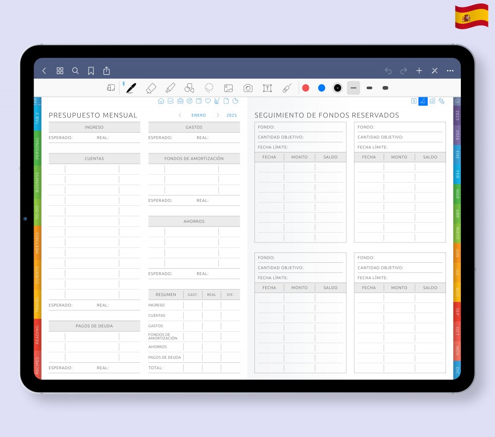 10 plantillas financieras para gestionar su dinero y alcanzar la libertad financiera Template for Digital Planner 10 plantillas financieras para gestionar su dinero y alcanzar la libertad financiera for Digital Planner
