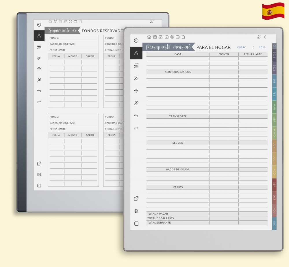 Simplifica tus finanzas con nuestro planificador for reMarkable Simplifica tus finanzas con nuestro planificador Template for reMarkable