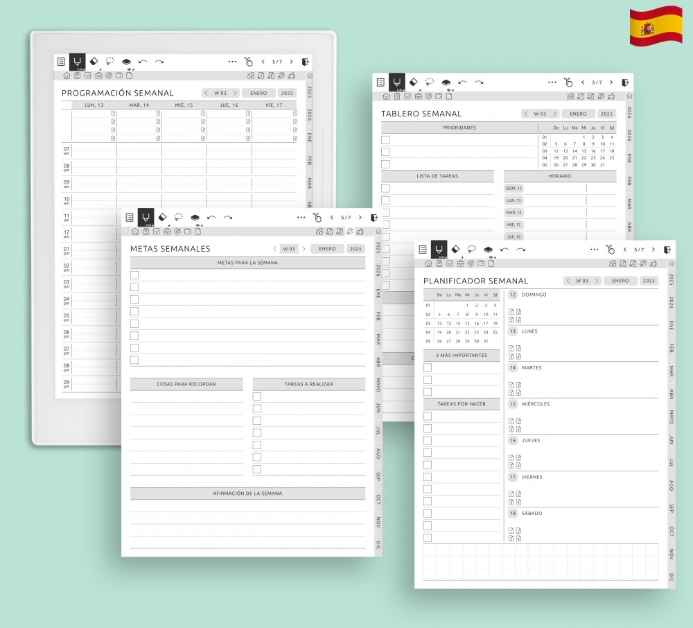 📅 Planifique su semana con precisión for Supernote Planner 📅 Planifique su semana con precisión Template for Supernote