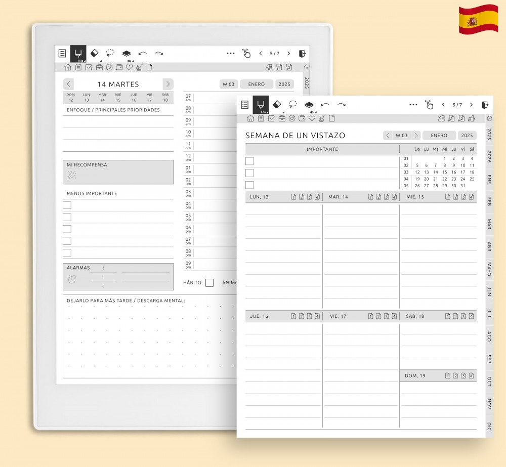 Diseña tu agenda ideal: plantillas personalizadas para tu estilo de vida for Supernote Planner Diseña tu agenda ideal: plantillas personalizadas para tu estilo de vida Template for Supernote