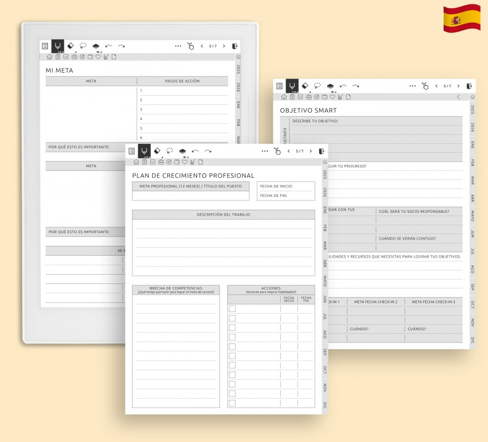 Libera tu potencial: conquista tus metas con nuestro planificador for Supernote Planner Libera tu potencial: conquista tus metas con nuestro planificador Template for Supernote