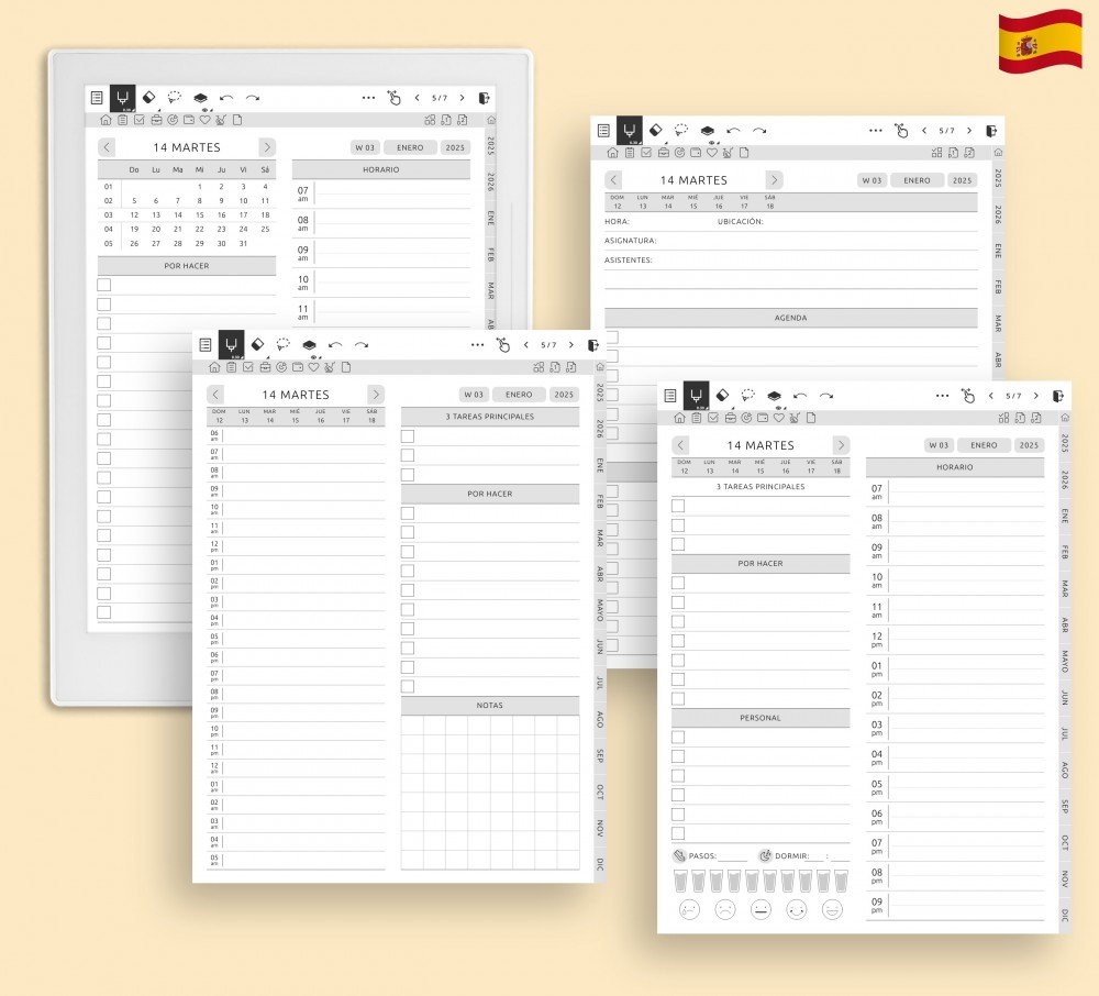 Maximiza tu productividad diaria for Supernote Planner Maximiza tu productividad diaria Template for Supernote