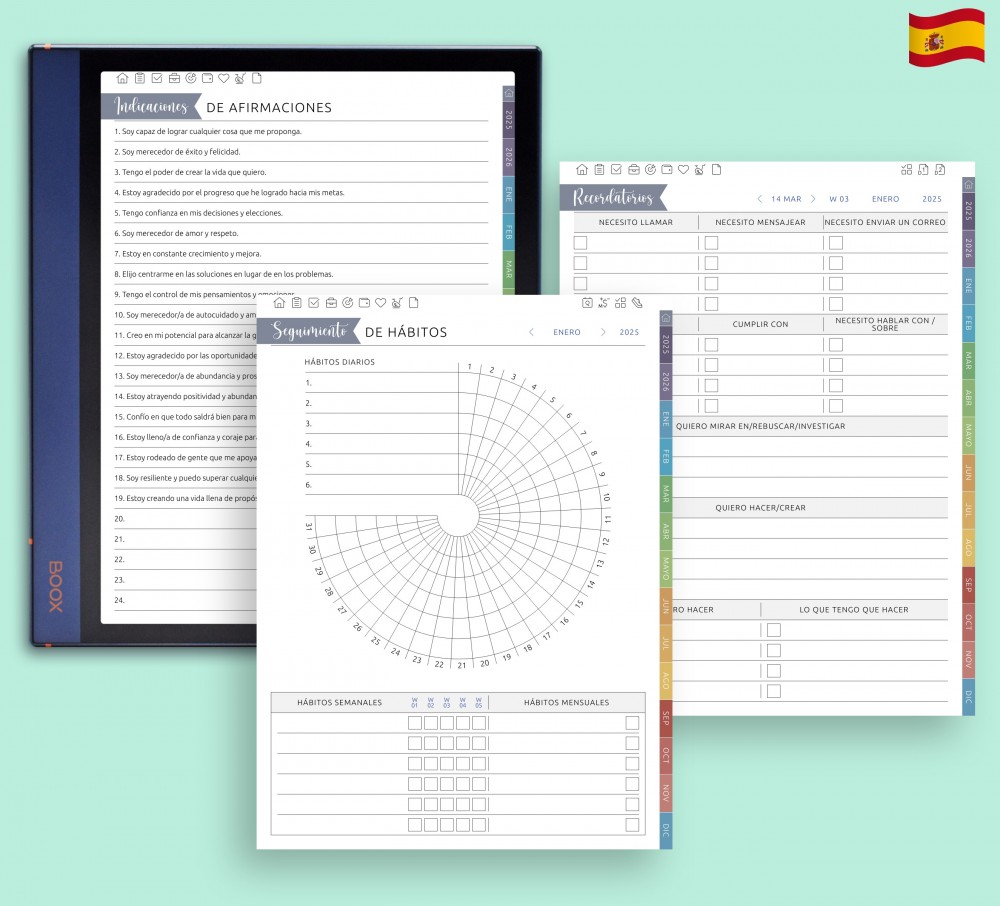 Aumente su productividad con seguimiento y recordatorios inteligentes for Boox Note Planner Aumente su productividad con seguimiento y recordatorios inteligentes Template for Boox Note