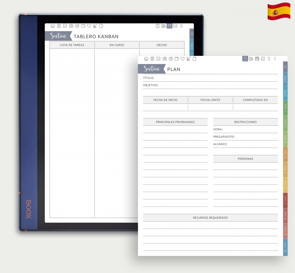 Optimice su productividad: gestione 10 proyectos sin esfuerzo for Boox Note Planner Optimice su productividad: gestione 10 proyectos sin esfuerzo Template for Boox Note