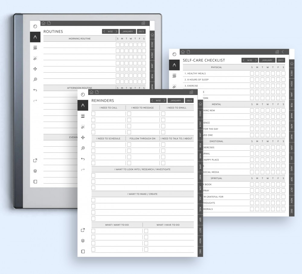 Upgrade Your Productivity with Customizable Trackers, Reminders, and Prompts for reMarkable Upgrade Your Productivity with Customizable Trackers, Reminders, and Prompts Template for reMarkable