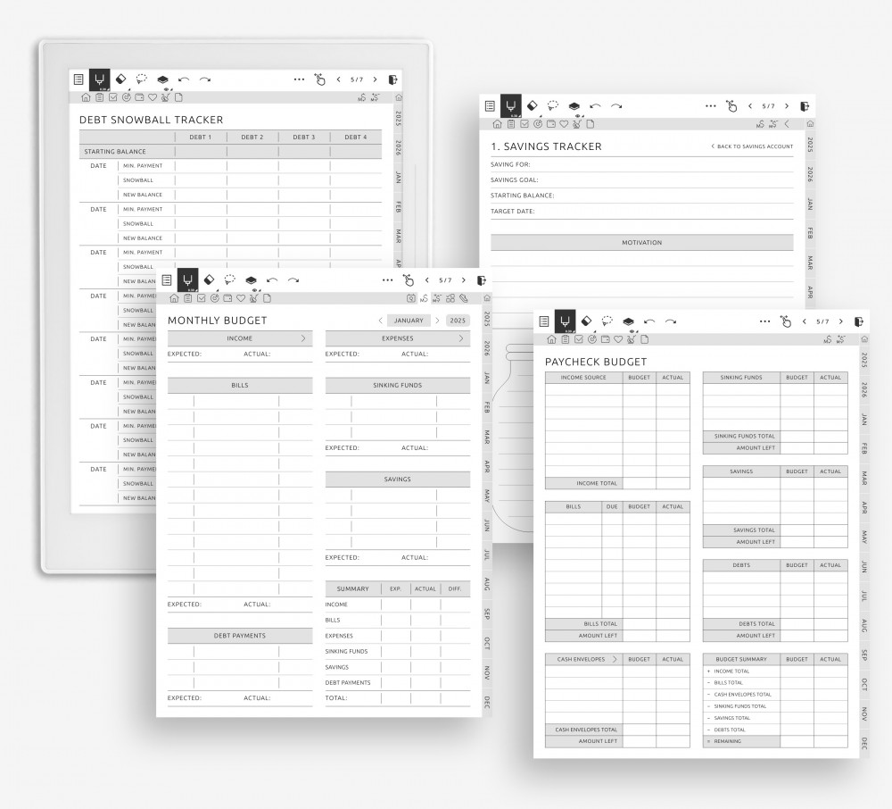 Handle Your Finances with Clarity and Care for Supernote Planner Handle Your Finances with Clarity and Care Template for Supernote