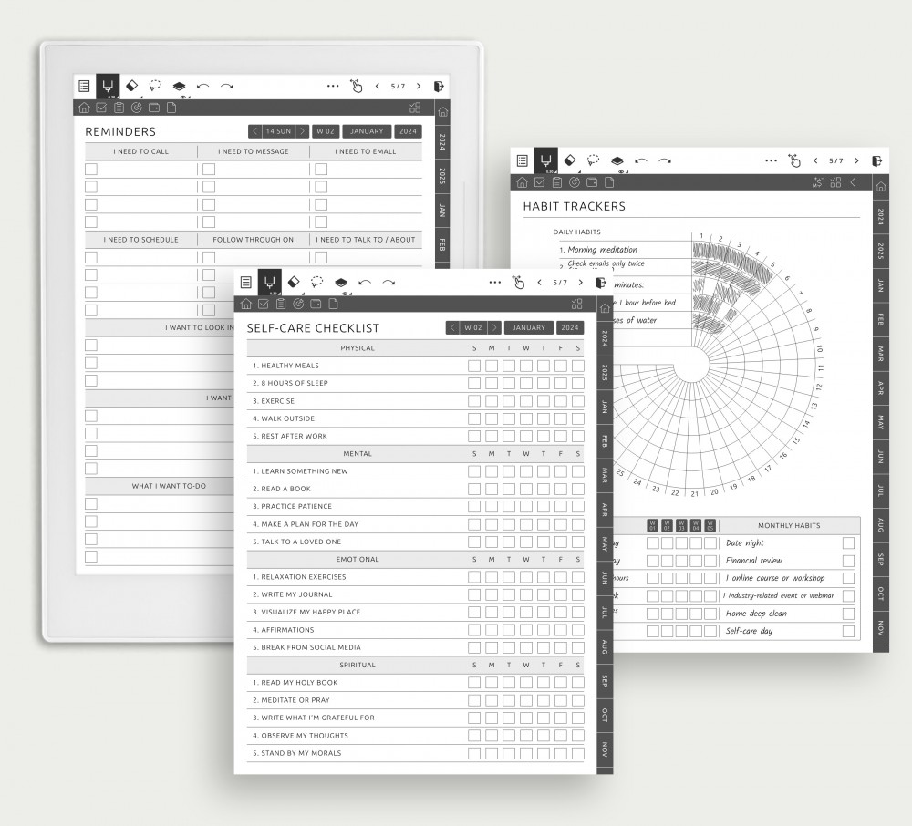 Boost Your Productivity with Our Trackers and Reminders for Supernote Planner Boost Your Productivity with Our Trackers and Reminders Template for Supernote