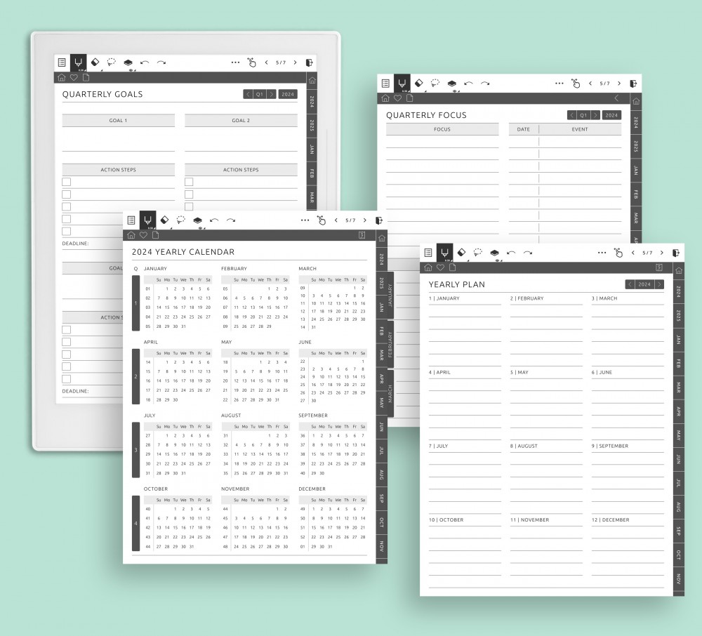 Break Your 12-Month Plans into 90-Day Bites for Supernote Planner Break Your 12-Month Plans into 90-Day Bites Template for Supernote