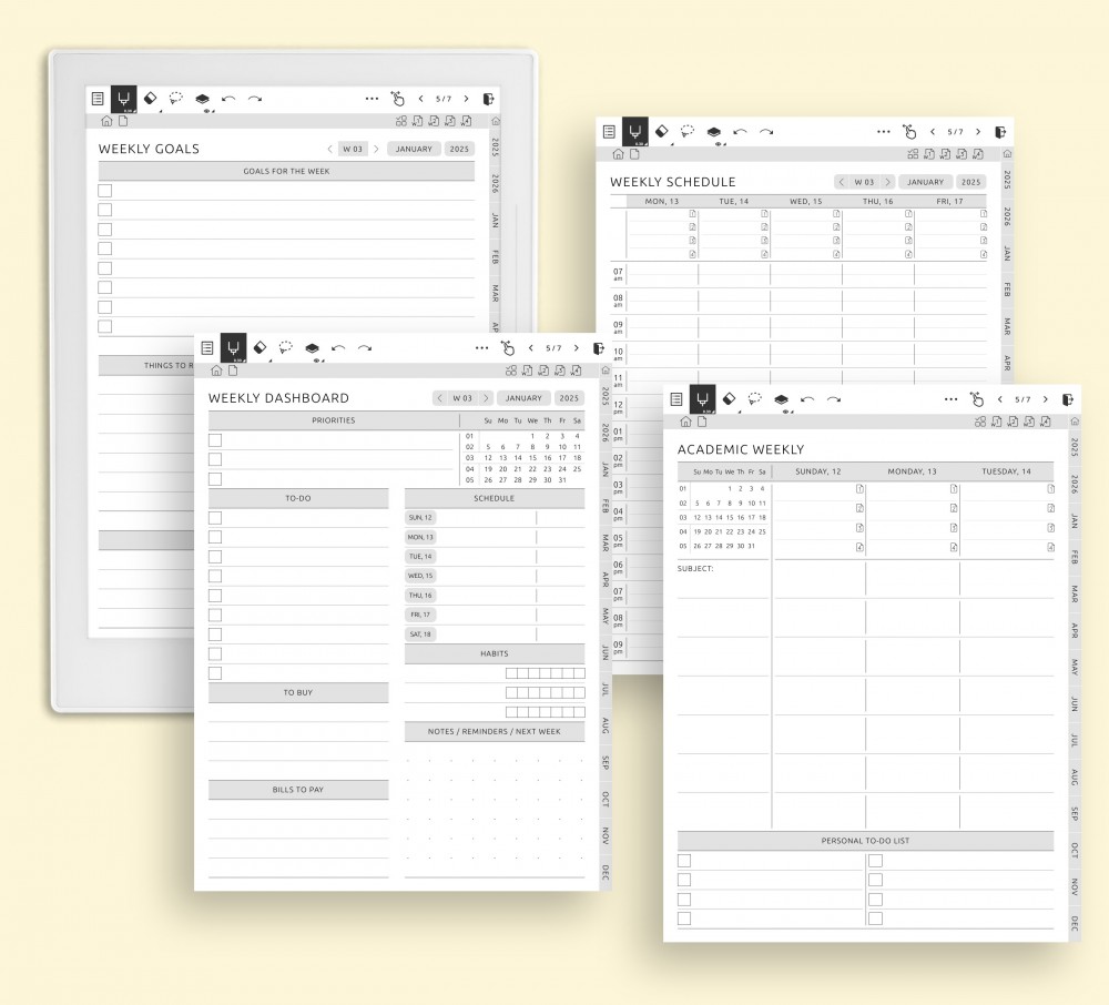 📆 Stay Ahead with Weekly Planning for Supernote Planner 📆 Stay Ahead with Weekly Planning Template for Supernote