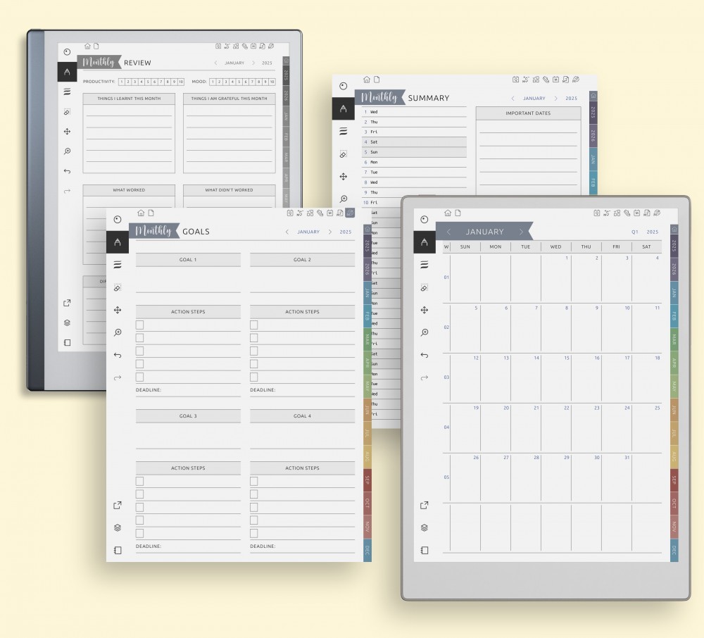 📅 Plan Each Month with Purpose for reMarkable 📅 Plan Each Month with Purpose Template for reMarkable
