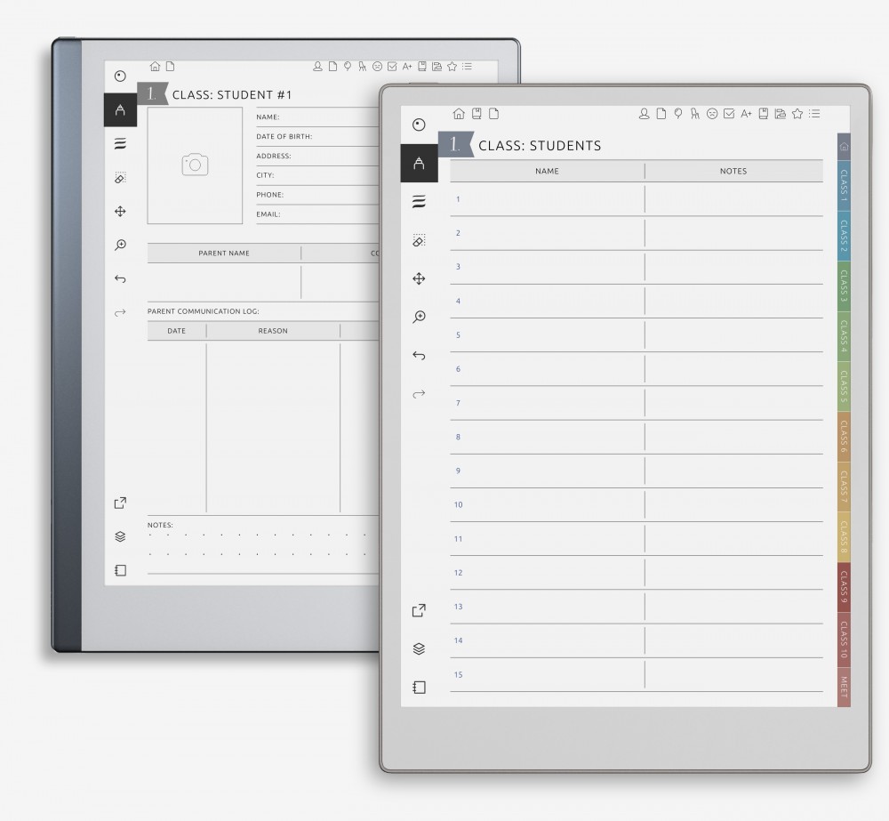 👥 Keep Student Info Connected and Accessible for reMarkable 👥 Keep Student Info Connected and Accessible Template for reMarkable