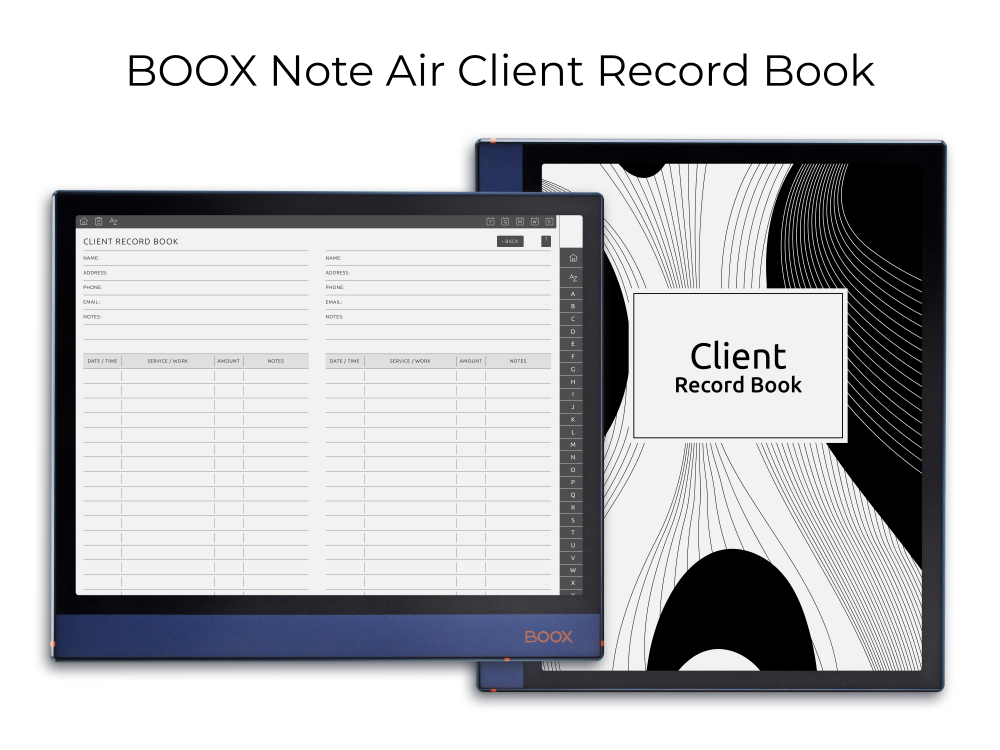 ONYX BOOX - Client Record Notebook ONYX BOOX - Client Record Notebook