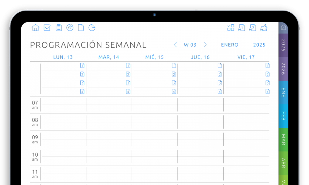 Best Digital Weekly Planner in Dark Theme