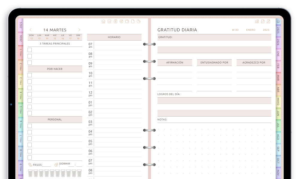 Cool Digital Daily Planner in Dark Theme