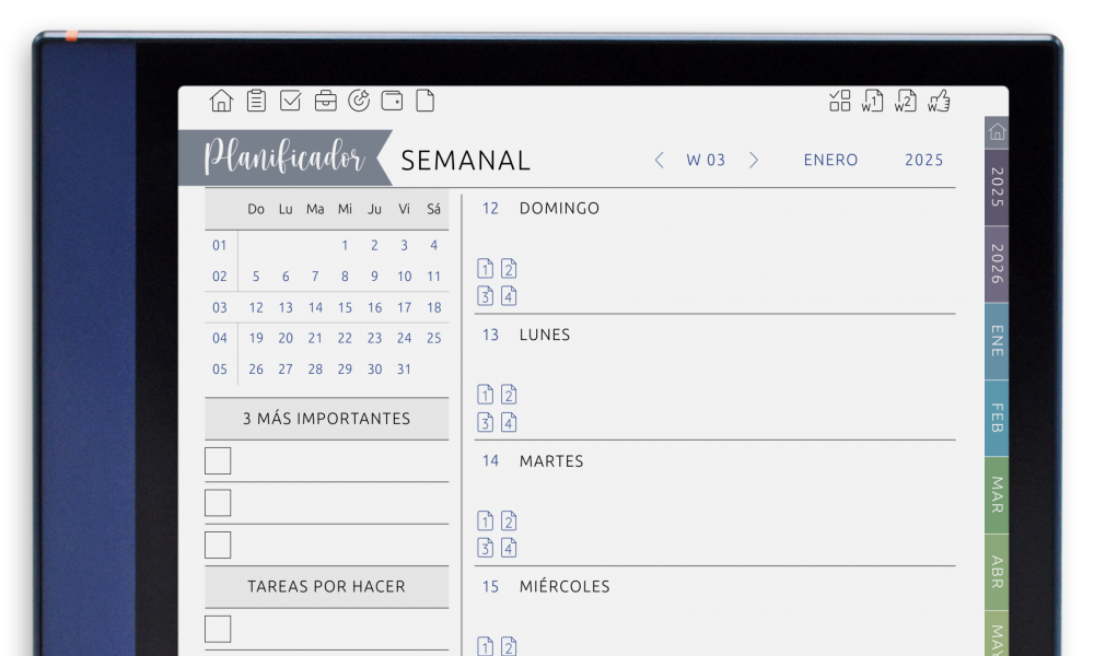 planificador semanal para onyx boox