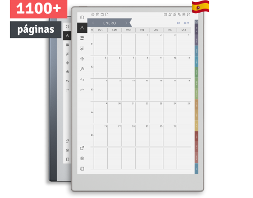 Calendario Mensual reMarkable (5 años) yy - yy+5
