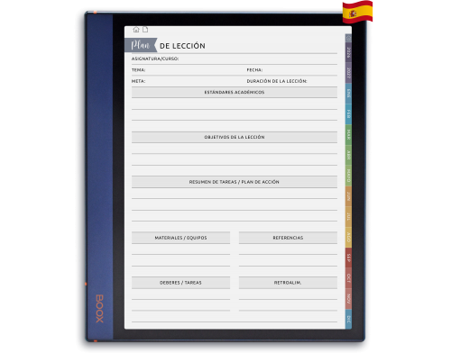Planificador de profesores para tabletas Onyx Boox
