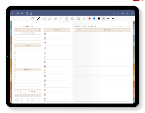 Planificador digital de profesores para iPad y Android