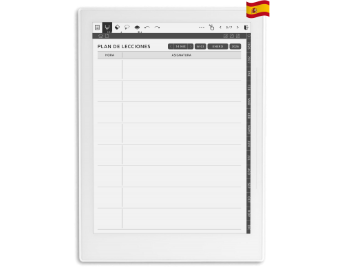 Planificador de profesores para Supernote Tablet