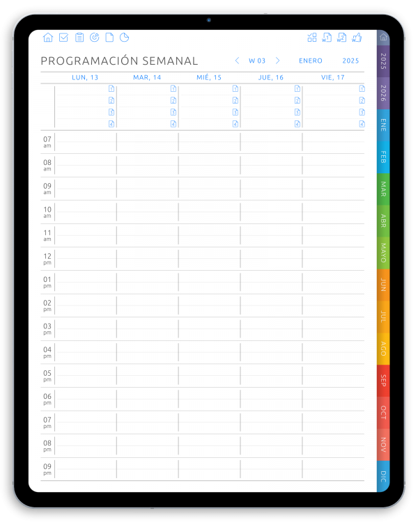 Best Digital Weekly Planner in Dark Theme