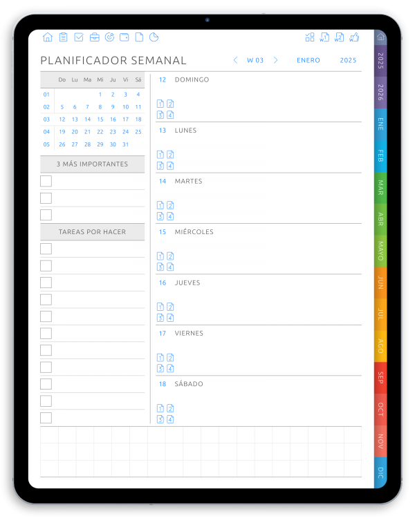 Best Digital Weekly Planner in Dark Theme