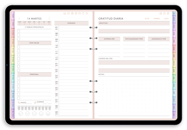 Cool Digital Daily Planner in Dark Theme