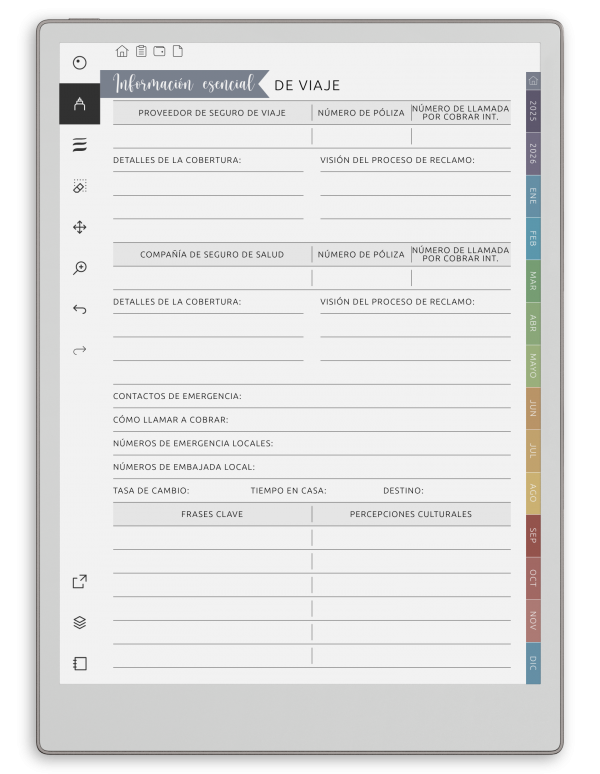 travel itinerary layout image for reMarkabel Travel Planner